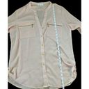 Calvin Klein  Zip Pocket Utility Blouse Top Blush Pink Work Business Size Large Photo 8