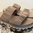 Sorel  Women's Size 11 Roaming Two Strap Slide Sandal Brown Tan Leather GUC Photo 0