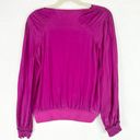 Ramy Brook Vic Asymmetric Neckline Long Sleeve Top Size XS Magenta Pink Photo 2