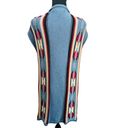 CHAPS Vintage Boho Western Cottagecore Oversized Aztec Knit Long Vest Sweater L Blue Photo 1