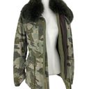 ma*rs MR &  ITALY Camouflage Print Coat with Fox Fur Collar Photo 6