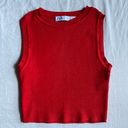 ZARA Red Knit Tank Top NWOT Small Photo 0