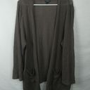 Torrid  Plus Size Taupe Ribbed Knit Open Front Cardigan Sweater Brown Pockets 3XL Photo 1