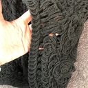 Coldwater Creek Boho Crochet Festival Vest Size 4 Cropped Hippie Black Chunky Knit Hipster 34" Photo 5