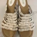 St. John’s Bay White braided heels with tan wedge Photo 3