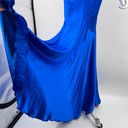 Cache  Blue Silk Mermaid Pageant Prom Gown Dress Photo 4