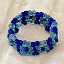 Boutique Blue Daisy Chain Beaded Ring Photo 1