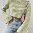 Mock Neck Crop Sweater Green Photo 4