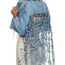 Thrill Jeans acid wash destroyed knotted fringe cropped denim jacket size M Size M Photo 9