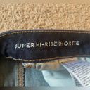 American Eagle Dark Blue Denim Jean Shorts, Super Stretch, Hi-Rise Shortie Photo 3