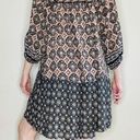 Angie NWT  Women’s Mini Geometric Printed Boho Hippie Puff Sleeve Dress Photo 4