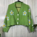 Daisy Cropped  Floral Oversized Cardigan One Size Photo 2