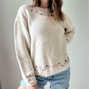 Northern Reflections  Cream Floral Embroidered Knit Sweater Size XL Photo 11