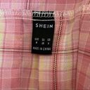 SheIn Plaid Skirt Pleated Mini Pink Yellow Medium Photo 3