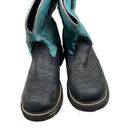 Justin Boots JUSTIN GYPSY Women's Leather Cowgirl Roper Boots Turquoise Black L9905 Size 7.5B Photo 2