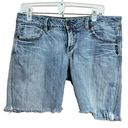 Silver Jeans  Shorts Womens 32 35 Blue Eden Distressed Fringe Hem Cutoff Bottoms Photo 0