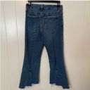 Good American  Cropped Mini Bootcut Jeans Pants Raw Hem Mid Rise Stretch 6 28 Photo 8