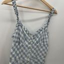 Urban Outfitters  Blue White Gingham Print Sleeveless Romper Jumpsuit Viscose  XS Photo 4