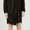 Rails ‎ Bella Gilded Stripe Black Long Sleeve Shirt Mini Dress Size XS Revolve Photo 0