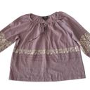 Angie  Lavender Embroidered Peasant Blouse‎ Photo 0