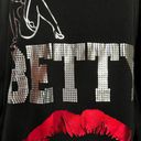 Betty Boop Universal Studios  Women Top Size Medium Bat Wing Foil Graphic Lip Photo 8