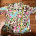 Gottex  Life Style Multicolor Floral Animal Print Blouse with Button Detail XL Photo 5