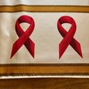 Oscar de la Renta  Vintage Silk Scarf Square AIDS Awareness Red Ribbon RARE Photo 4