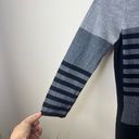 Cynthia Rowley  100% Extrafine Merino Wool Black Gray Stripe Sweater Dress Small Photo 3