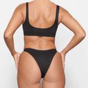 SKIMS NWT  Swim Cheeky Tanga Bottoms in Black Size Small Photo 3