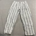 Madewell  Linen-Cotton Paperbag Pants in Dark Baltic Stripe Size 8 EUC Photo 5