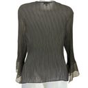 Petal JAIPUR Womens SZ L Sheer Autumn  Scrunch Long Sleeve Pleated Blouse Black Photo 1