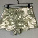 Aeropostale  High Waisted Shorty green white bleached raw hem denim jean shorts Photo 0