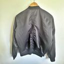 American Eagle  | Members Only Bomber Jacket Black Embroidered Floral | Medium Photo 4