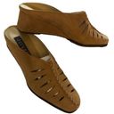 PREVATA ITALIAN SUEDE MULE WEDGE TAN SHOES 9 Photo 0