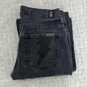 7 For All Mankind VTG 7 FAM black flares lightning bolt sparkle back pocket washed black grey gray Photo 1