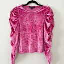 Andrew Marc NWT  New York Very Berry Pink Crushed Velvet Long Sleeve Top Small Photo 0