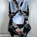 Modcloth Womens  Promised Paradise Black Floral Plunge Swimsuit Size XL EUC #2943 Photo 5