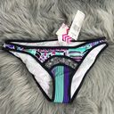 Raisin's NWT  Coast To Coast Lowrider Bikini Bottoms Black Teal Purple White sz S Photo 0