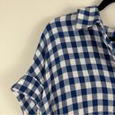 Jane and Delancey  | Blue Plaid Short Sleeve Collared Button Down Shirt Medium Photo 1