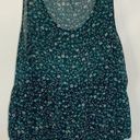 Kirra  Women's Sleeveless Ditsy Floral Scoop Neck Sheer Peplum Blue Top Size S Photo 5