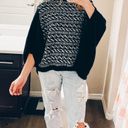 Free People Black & White Shawl Sweater Photo 2