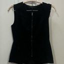 BCBGMAXAZRIA  Black Zip Up Peplum Top Size Medium Photo 0