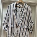 Laundry by Shelli Segal Stripe Scrunched Sleeve Linen Blend Blazer - Size M -  Photo 1