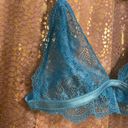 Free People  Bright Eyes Romantic Coquette Blue Sheer Lace Bralette XS NWOT Photo 3