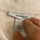 Dress Barn  Embroidered Floral White Button down Shirt Size 18W Linen blend Photo 3