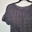 Kensie  Women Size M Black Mohair Blend Short Sleeve Cable Knit Sweater Dress NWT Photo 6