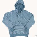 Soft serve Teal Blue Reverse Fleece Organic Cloud Cotton Pullover Hoodie Size XS Photo 0