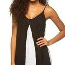 Elan  Coverup Slip Pullover Dress Black White Color Block Large Photo 0