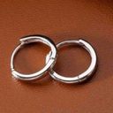 925 Silver Plated Small Hoop Earrings, 10mm Silver Hoop Earrings Photo 2