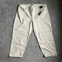 EXPRESS NWT  Khaki Cream Mid Rise Boyfriend Cropped Denim Jeans Casual Spring 18 Photo 0